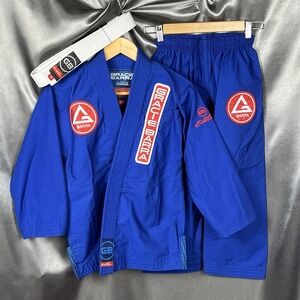 Gracie Barra Kids BJJ Gi GBK Lite Ripstop Blue Y4 Complete Kimono w/ Pants Belt